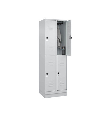 Spind Classic PLUS lichtgrau 080320-20 S10009, 4 Schließfächer 60,0 x 50,0 x 195,0 cm
